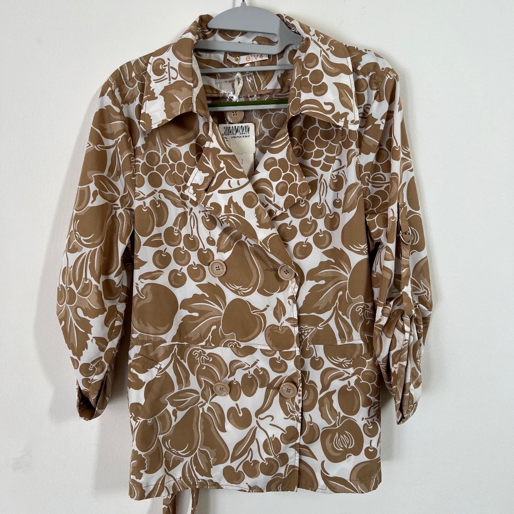 EV4 Printed Lightweight Jacket /Blazer Trench-Style Top size 10 (46 EU) NWT
